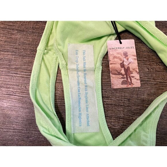 Sincerely Jules Women’s Bikini Swimsuit Bottom Lime Green Size Small NWT - Picture 4 of 4